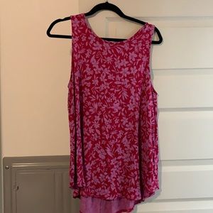 Floral pink sleeveless tank top